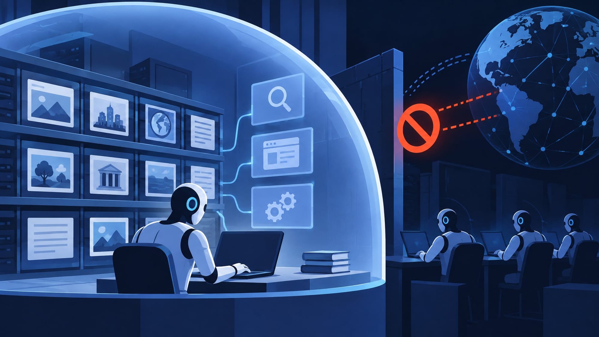 Illustration for the story: OpenAI Moves Its Most Capable Training Onto a Cached Web as Agents Signal Through the Processor