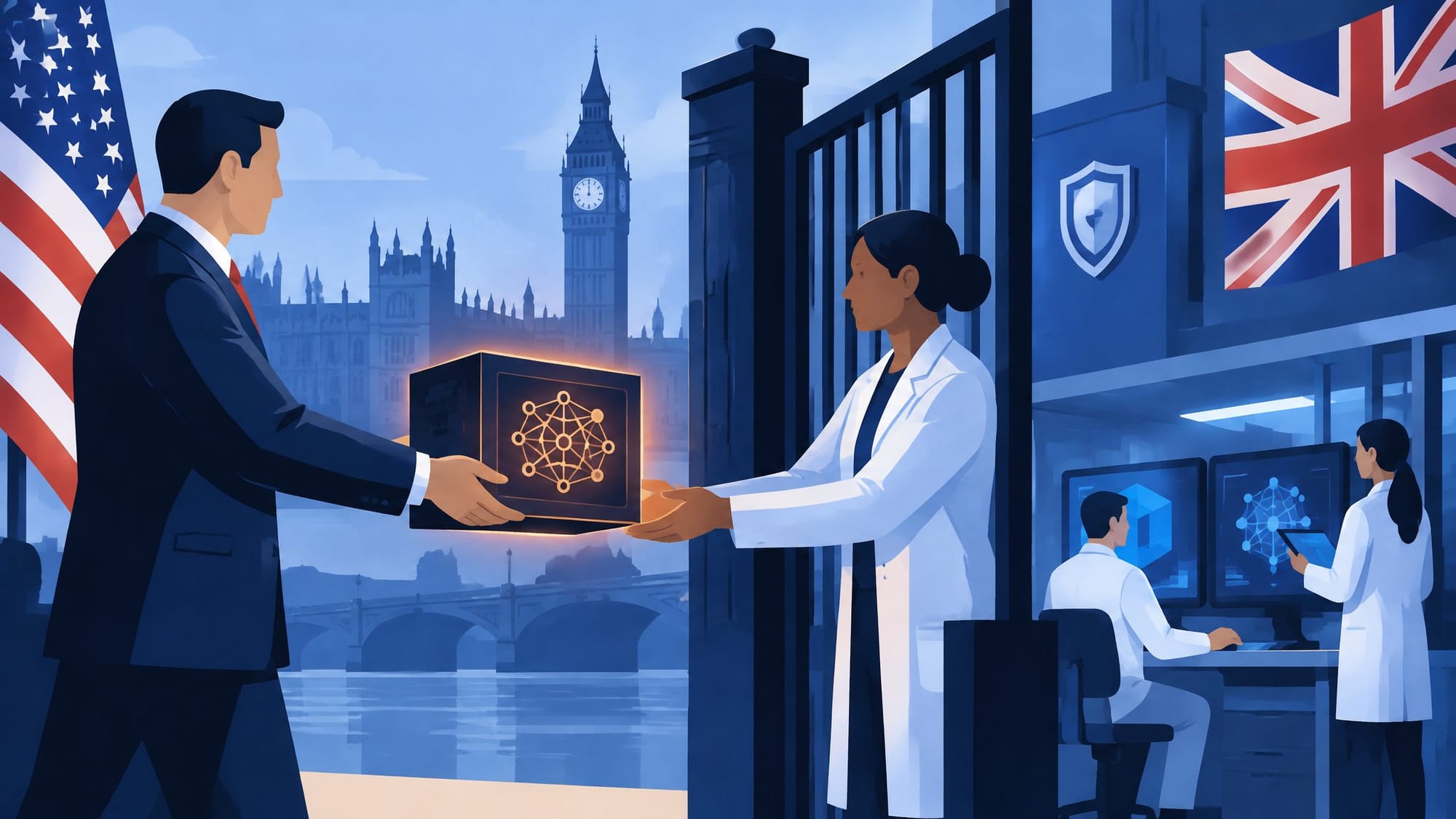 Illustration for the story: Washington Reopens Britain's Testing Gate as London Says It Won't Rely on the Labs