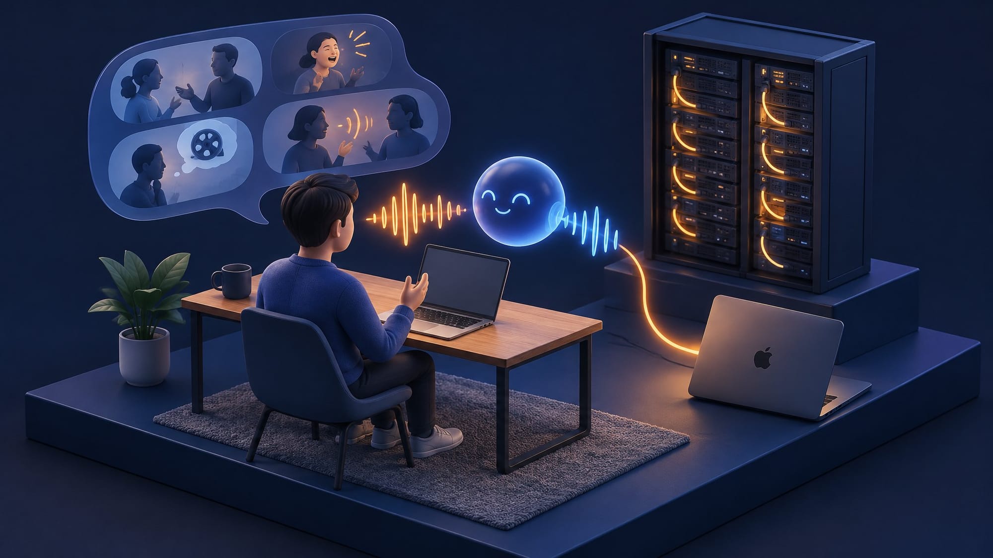 Illustration for the story: Block's Dessa Learns to Talk From Speech Alone and Runs on a Laptop