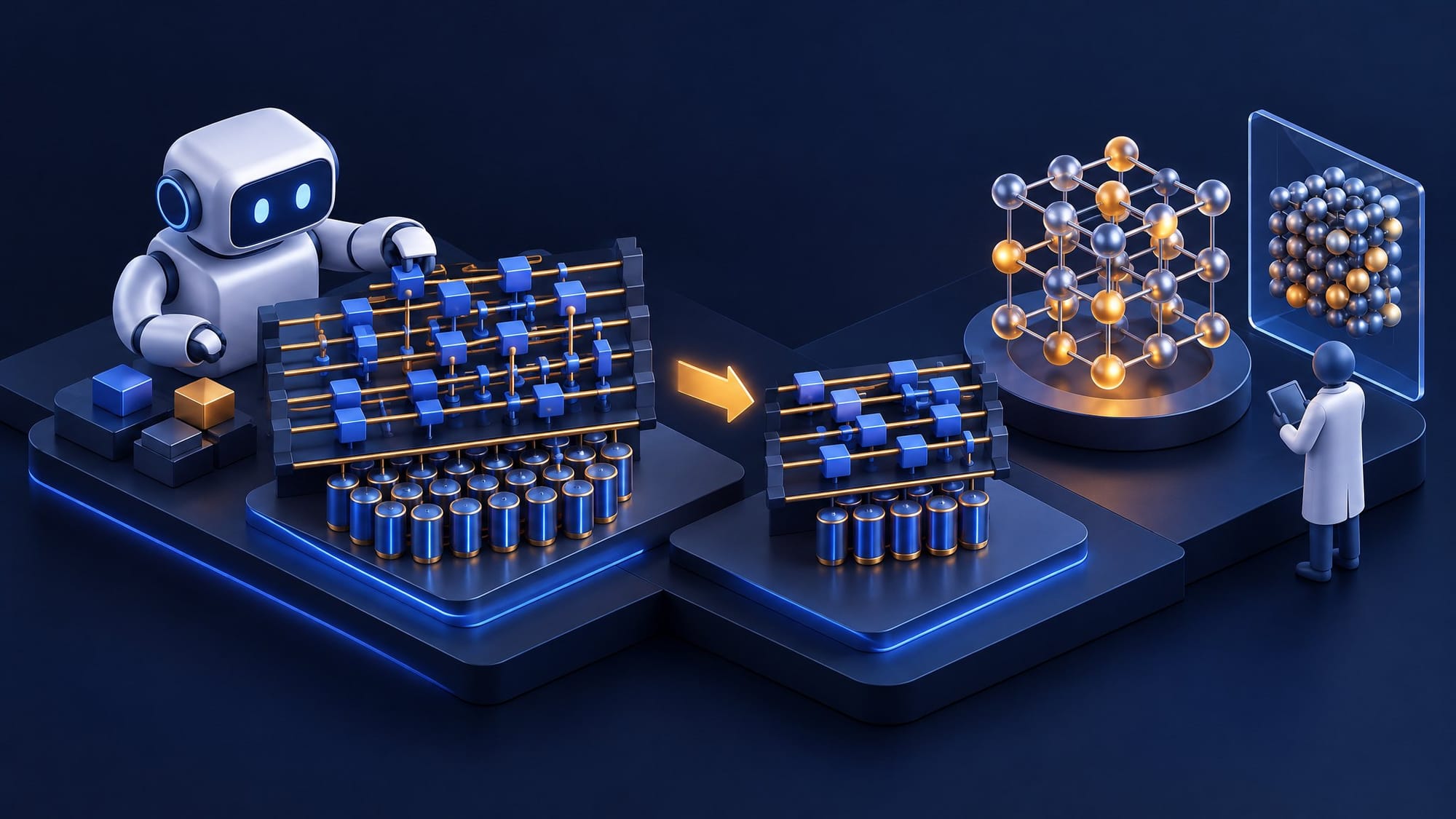 Illustration for the story: Claude Cuts a Quantum Decoding Circuit's Costly Operations Twelvefold as MIT Teaches a Model to Read Crystals